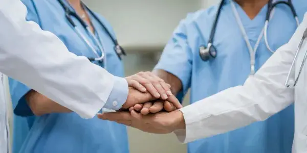 Lab worker team